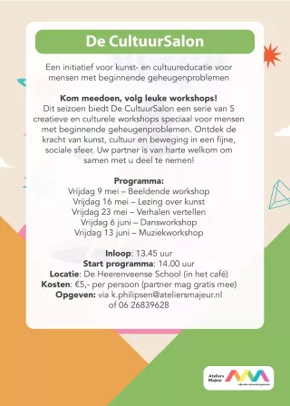 Promo flyer voor de CultuurSalon